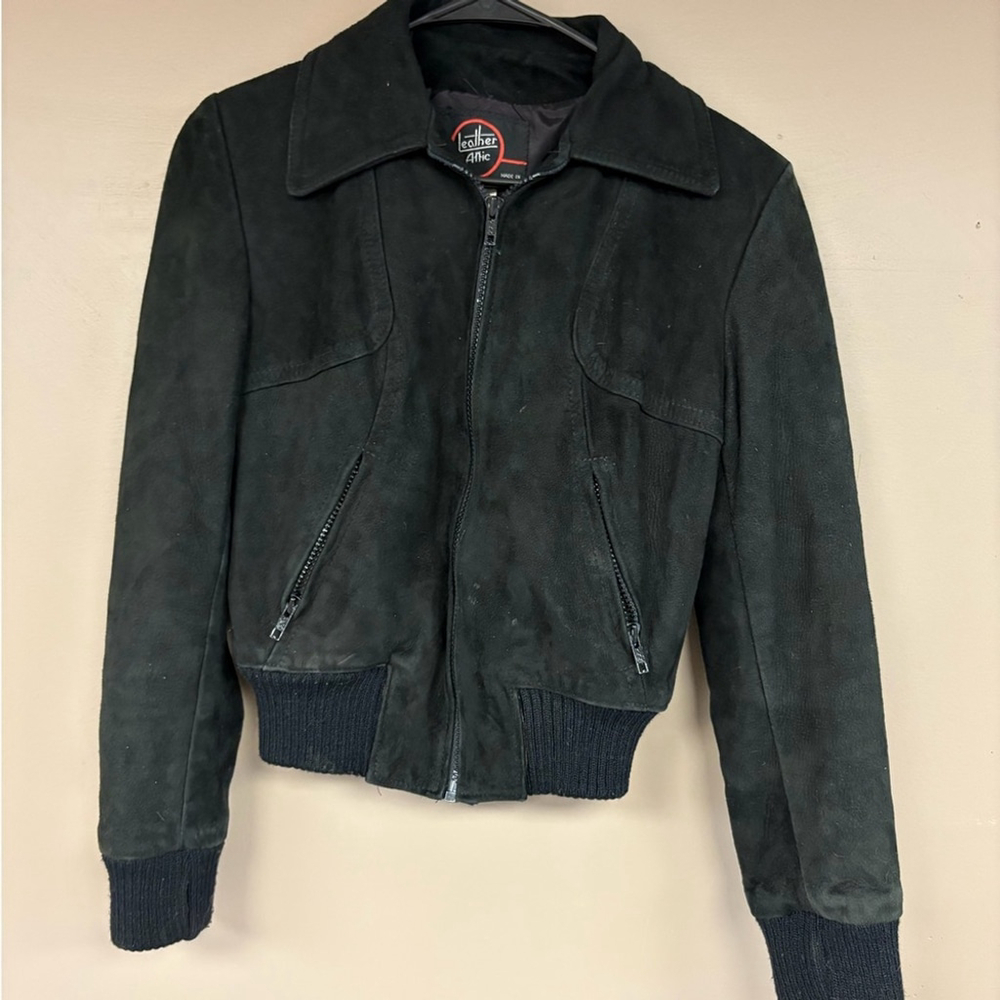 Vintage Leather Attic Suede Bomber Jacket – Made in Canada – Size 9 (S/M)